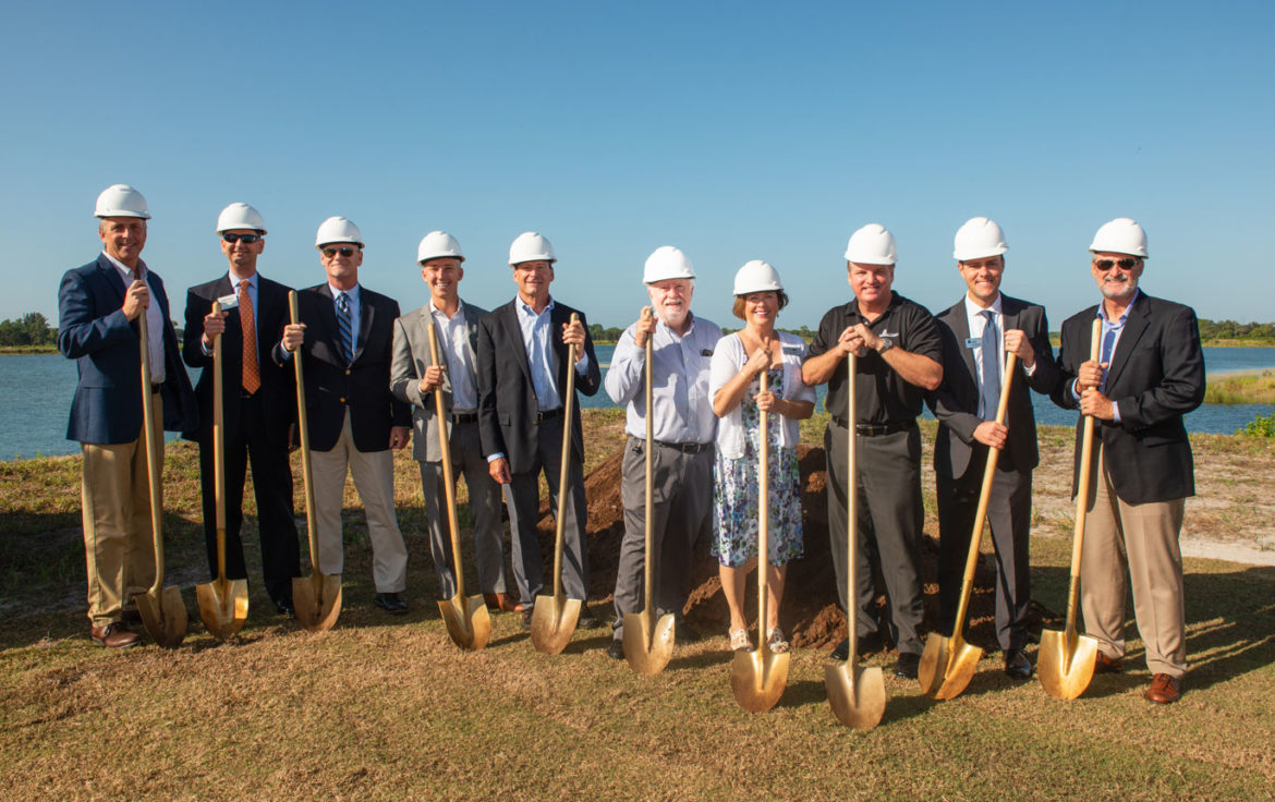 Schroeder Manatee Ranch President And CEO Rex Jensen Leads The Groundbreaking Team.