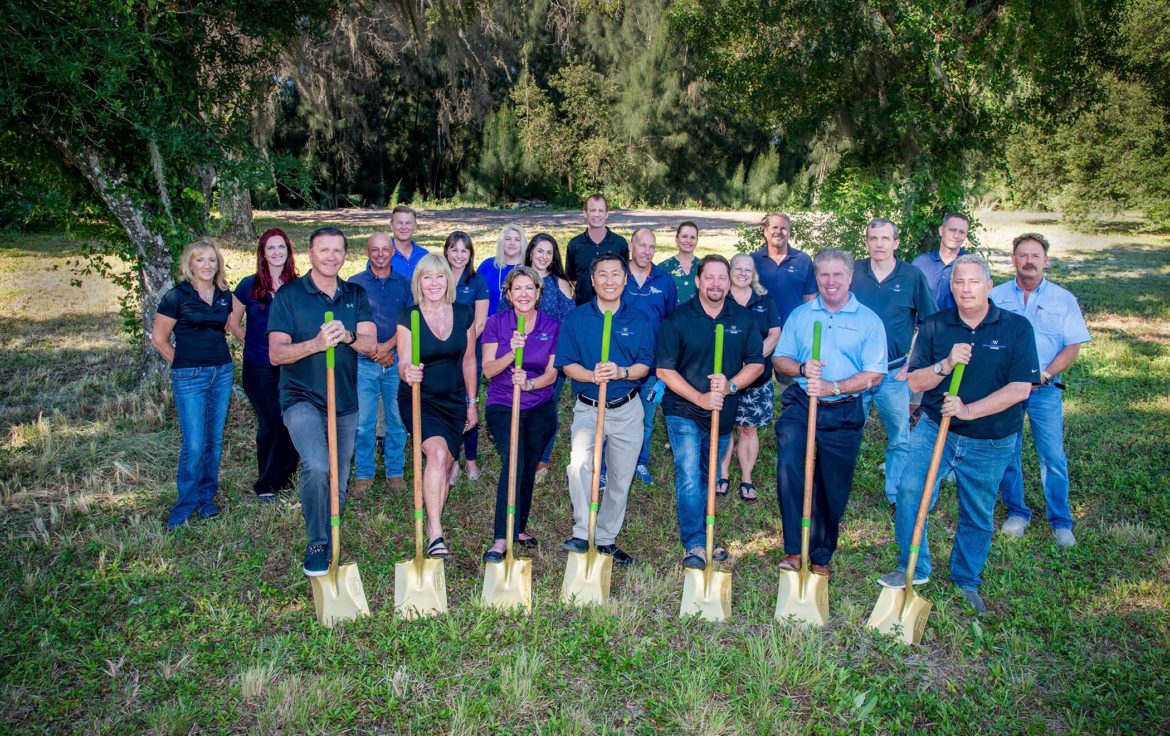 Lee Wetherington team at groundbreaking.