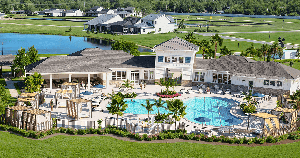 Gracewater overhead view of pool and tennis courts
