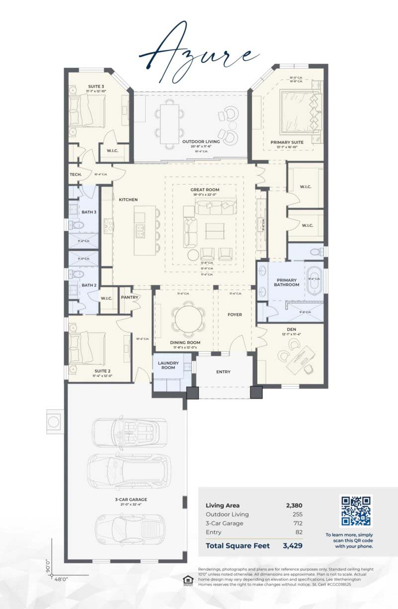 Azure custom home floor plan
