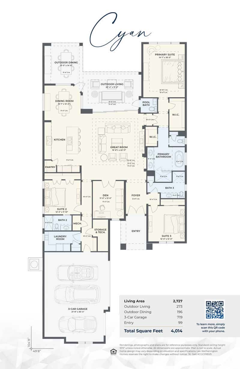 Cyan custom home floor plan