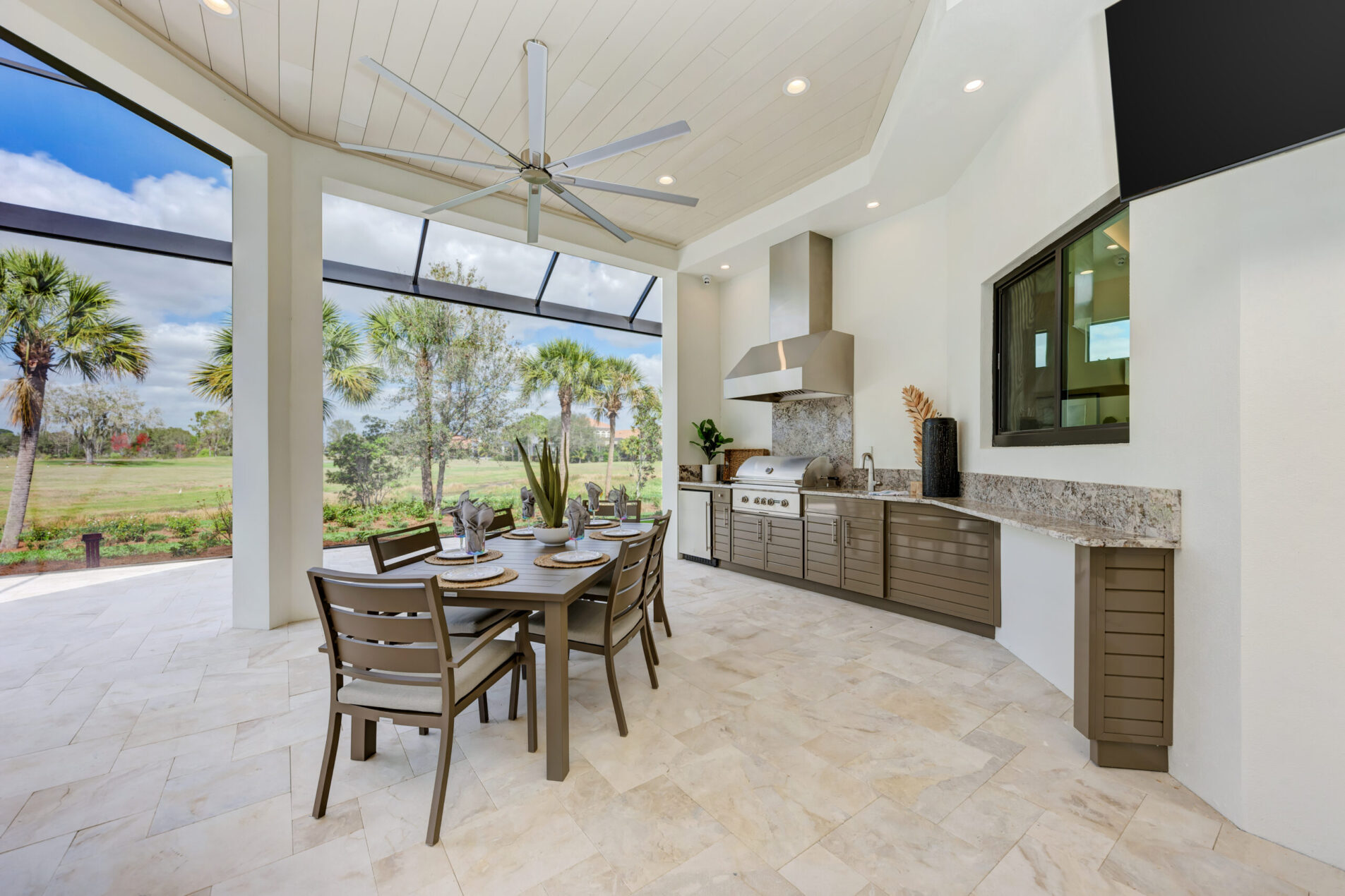 Turnberry Model home Outdoor Kitchen Design for Florida’s Year-Round ‘Grilling Season’