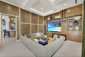 Luxury custom home exterior in Florida representing modern smart home design and smart home automation