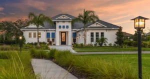 Luxury custom home built by Lee Wetherington Homes with modern architecture.