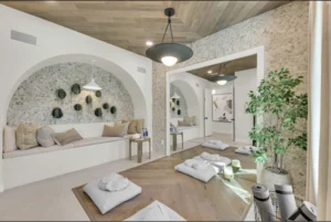 Luxury modern house yoga room designed by Lee Wetherington Homes